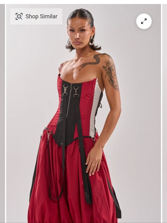AKIRA Tops - Brand New Red and Black Corset Top with Removeable Harness Straps
